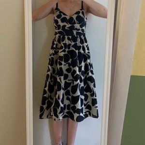 Cocktail dress, cream and black dots. Size x small.